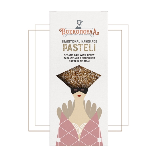 Pasteli Sesame Bar Honey, Traditional Handmade Sweet 