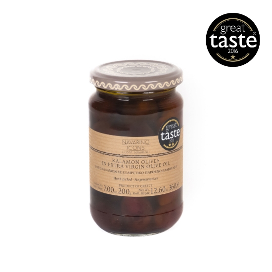 Whole Olives Kalamon in extra virgin olive oil - Navarino Icons