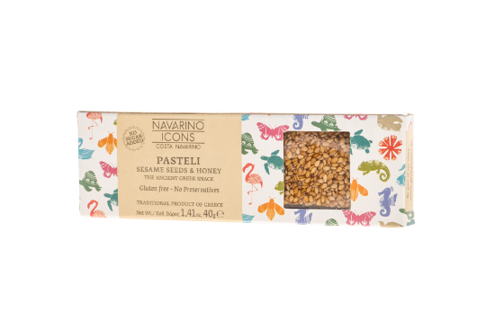 Sesame Seed Bar with honey  Pasteli Navarino Icons 40gr 