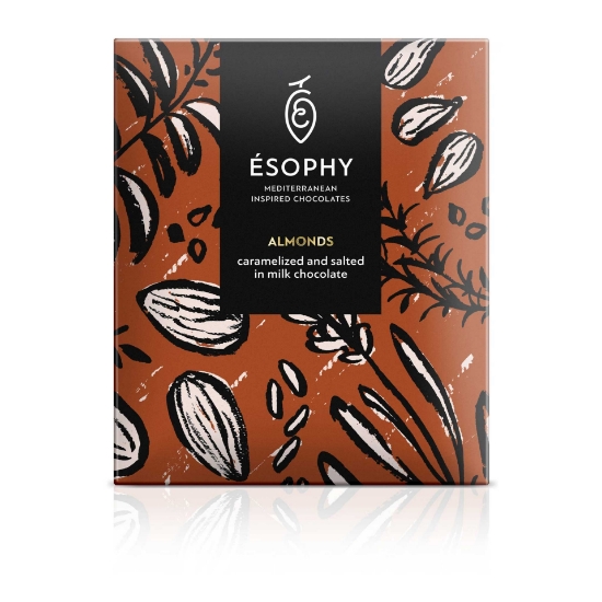 Artisanal Salted Caramelized Almonds Ιn Milk Chocolate 50g esophy